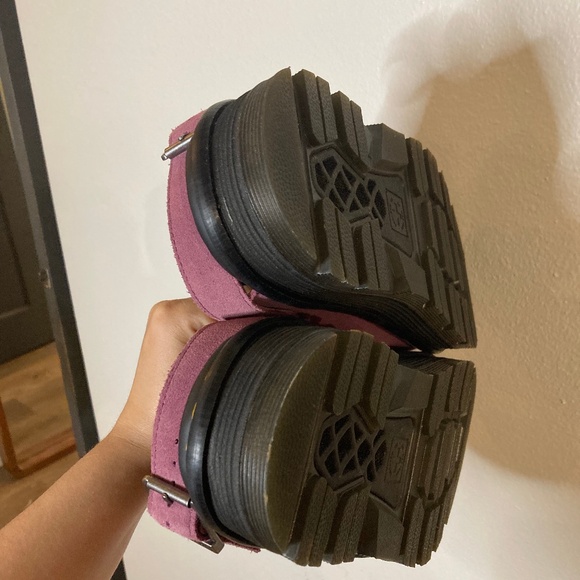 Dr. Martens Zeb Zag Chunky Sole Suede Mule Clogs in Muted Purple - Picture 9 of 12